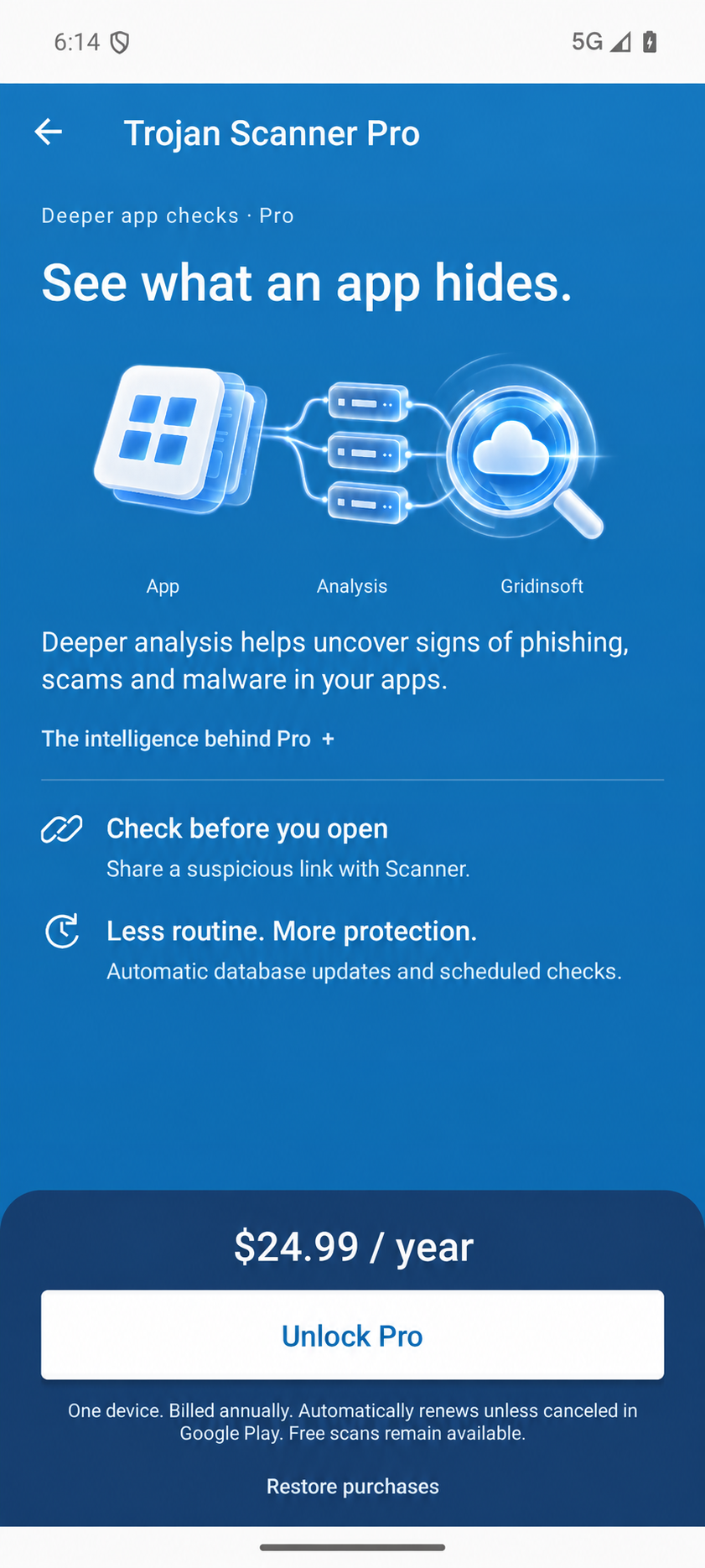 Présentation des fonctions de Trojan Scanner Pro